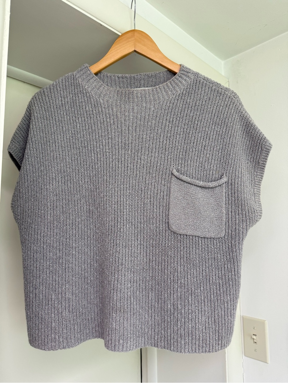 FP Gray Knit Sweater Vest with Pocket L